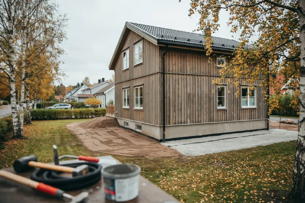 september p tomten f rbered huset f r h stregn med r tt markarbete t tningar och f rebyggande underh ll